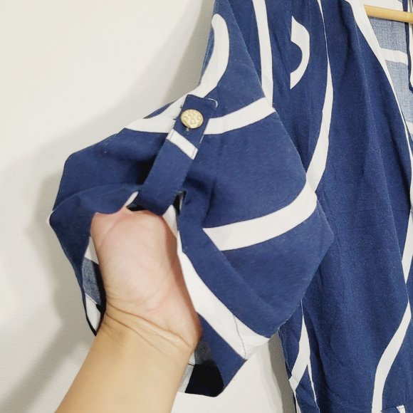 Escapada Living NEW Romper Shorts One Piece Jumper Navy Blue White Cruise Small - Picture 4 of 12